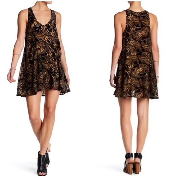 Free People Ellie Burnout Velvet Mini Dress - Picture 2 of 9